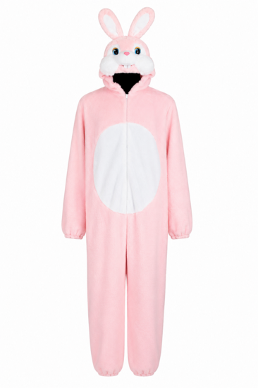 Onesie Dierenkostuum - Bunny Pluche - Volwassenen - Roze