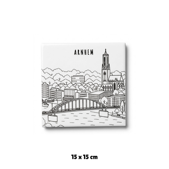 Tegeltje Skyline Arnhem - Souvenir - 15x15 cm