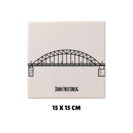 Tegeltje John Frostbrug Arnhem - Souvenir - 15x15 cm