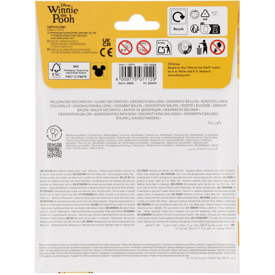 Folieballon Large Shape - Winnie de Poeh - Helium- en Luchtvulling