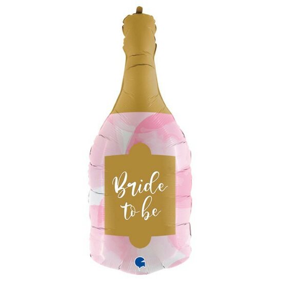 Folieballon Champagnefles - Bride To Be - 91 cm - Helium- en Luchtvulling