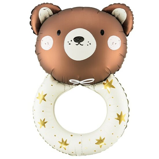 Folieballon Geboorte - Teddy Rammelaar - 88 cm - Helium- en Luchtvulling
