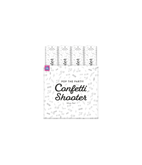 Confetti Shooter Metallic Zilver - 40 cm