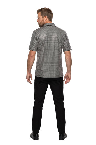Polo Velvet Glitter Zilver - Jaren 80 en 90 Disco - Heren
