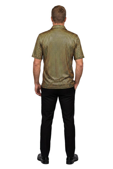 Polo Velvet Glitter Goud - Jaren 80 en 90 Disco - Heren
