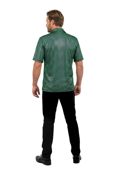 Polo Velvet Glitter Turquoise - Jaren 80 en 90 Disco - Heren