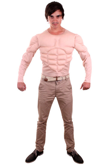 Bodybuilder Shirt Lange Mouw - Sixpack - Heren