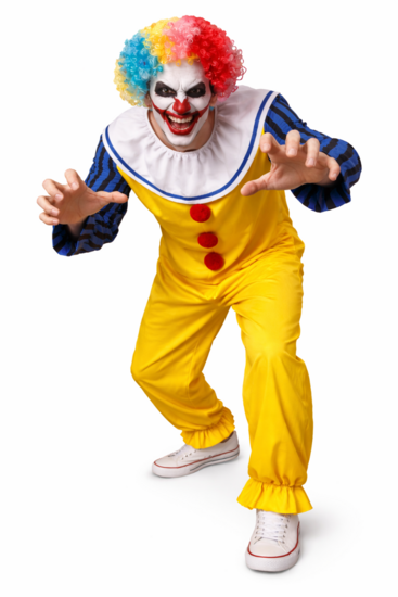 Scary Clown Kostuum Heren - Met Pruik - Volwassenen