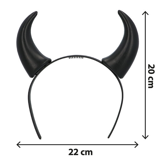 Duivel Hoorntjes Diadeem - Zwart