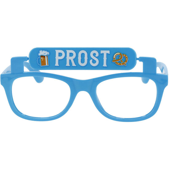 Oktoberfest Partybril met Draaisysteem - Prost &amp; Durst - Lichtblauw - Volwassenen