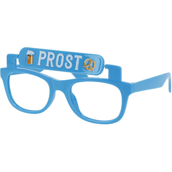 Oktoberfest Partybril met Draaisysteem - Prost &amp; Durst - Lichtblauw - Volwassenen