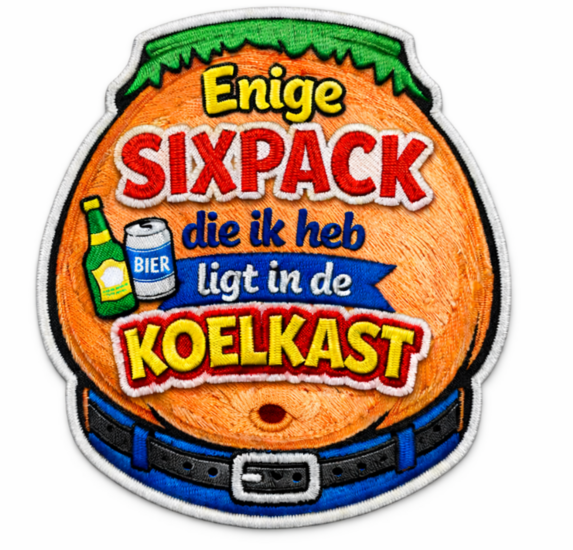 Embleem Huusse - Strijkembleem - Sixpack