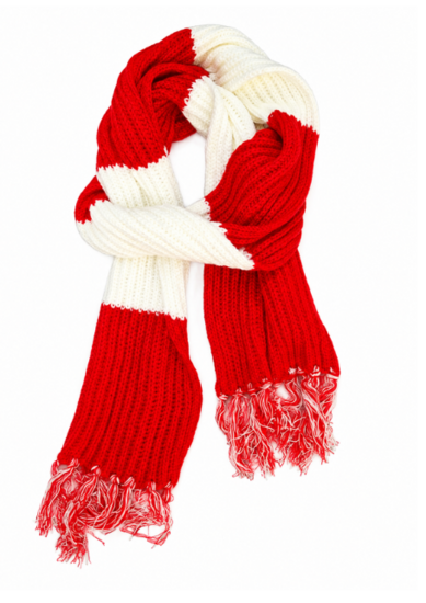 Sjaal Huusse Carnaval - Gebreid - Rood-Wit - 190 cm