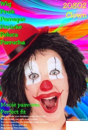 Clown pruik zwart