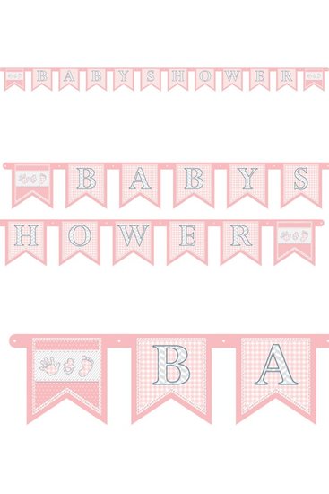 Babyshower letterslinger roze