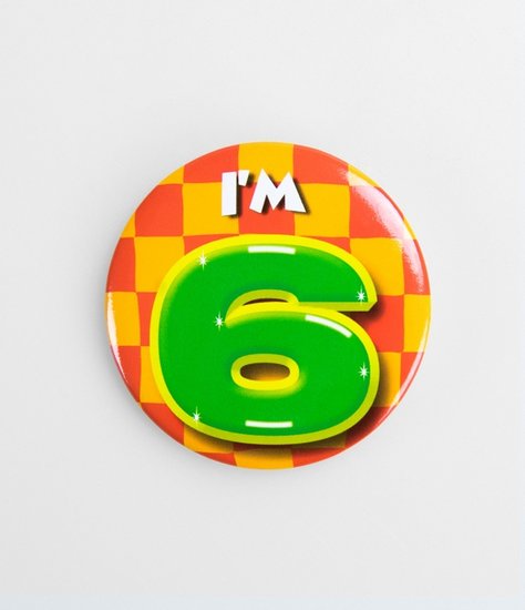 Button Kleurrijk - Verjaardag - 6 Jaar