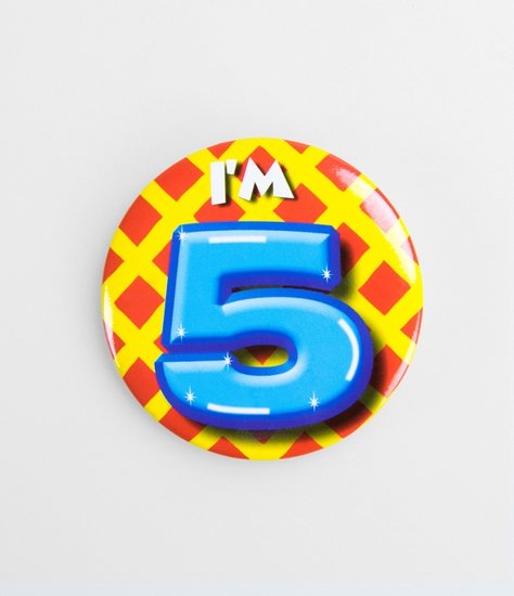 Button Kleurrijk - Verjaardag - 5 Jaar