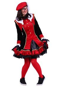 Zwarte piet kostuum dames Graciosa zwart rood