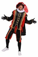 Zwarte piet kostuum fluweel rood zwart