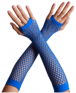 Net handschoenen lang blauw