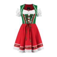 Dirndl Groen-Rood 2-delig