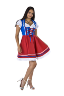 Dirndl Rood-Wit-Blauw 2-delig