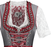 Dirndl Oudzilver-Boredeaux deluxe