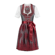 Dirndl Oudzilver-Boredeaux deluxe