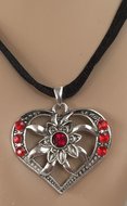 Dirndl trachten ketting hart met strass steentjes