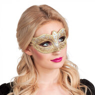 Oogmasker Venice felina Goud