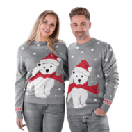 Foute Kersttrui Polar bear grey