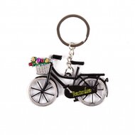 Sleutelhanger Fiets zwart met tulpen Holland