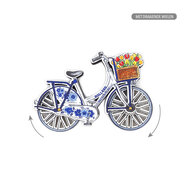 Magneet Fiets Delfts blauw draaiende wielen Holland