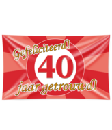 Getrouwd gevel vlag 40 jaar 150 x 90 cm