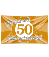 Getrouwd vlag 50 jaar 150 x 90 cm