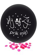 Gender reveal ballon zwart 60 cm roze