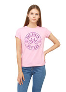 T-shirt roze Holland fiets dames