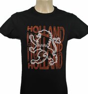 T-shirt zwart Holland leeuw heren