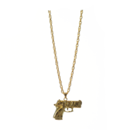 Ketting pistool goud 2pac