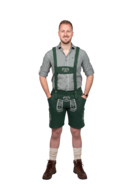 Lederhosen groen kort model polyester