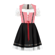 Dirndl jurk Lise rood-wit geblokt