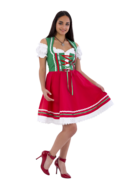 Dirndl Groen-Rood 2-delig