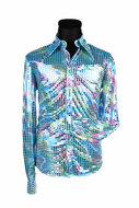 Shirt disco heren turquoise