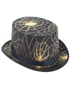 Hoge hoed zwart met spinnenweb