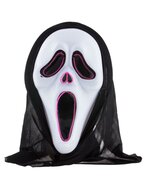 Masker scream met kap en licht 