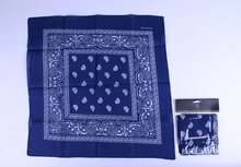 Zakdoek donker blauw met motief