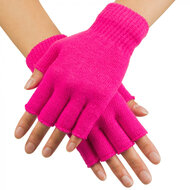 Vingerloze handschoenen neon roze