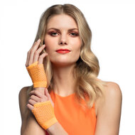 Net handschoenen kort oranje