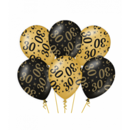 Ballonnen Classy 30 jaar zwart-goud