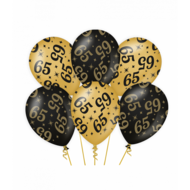 Ballonnen Classy 65 jaar zwart-goud